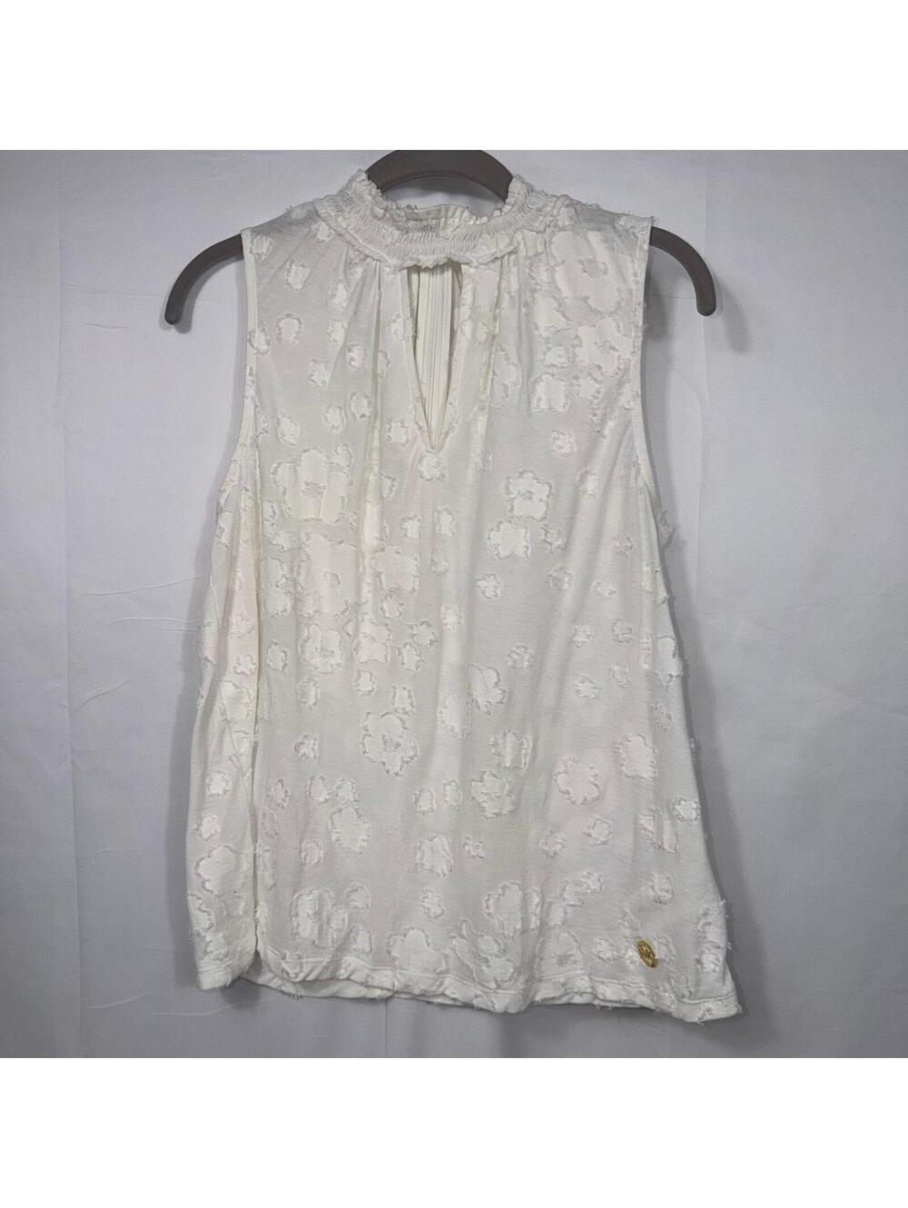 Michael Kors Textured Sleeveless Mock Neck Top Size Small
